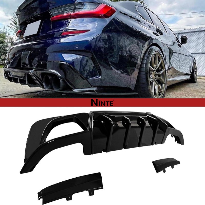 NINTE Rear Diffuser For 2019 - 2022 BMW 3 Series G20 M Sport 330i 340i 320i 330e M340i Rear Bumper Lip - NINTE