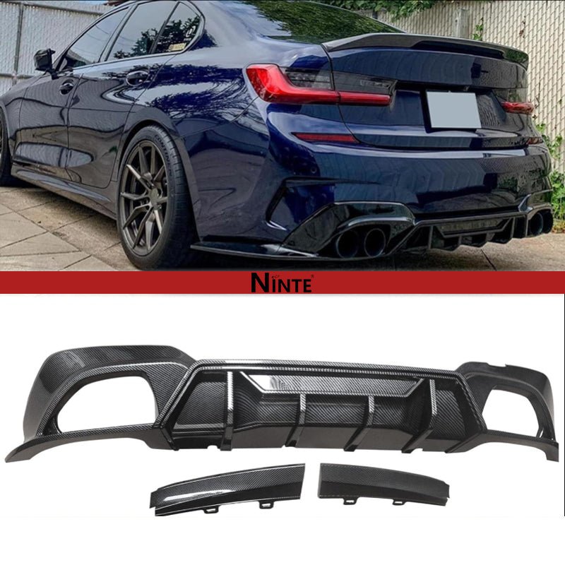 NINTE Rear Diffuser For 2019 - 2022 BMW 3 Series G20 M Sport 330i 340i 320i 330e M340i Rear Bumper Lip - NINTE