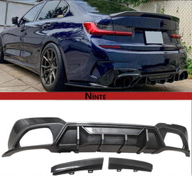 NINTE Rear Diffuser For 2019 - 2022 BMW 3 Series G20 M Sport 330i 340i 320i 330e M340i Rear Bumper Lip - NINTE