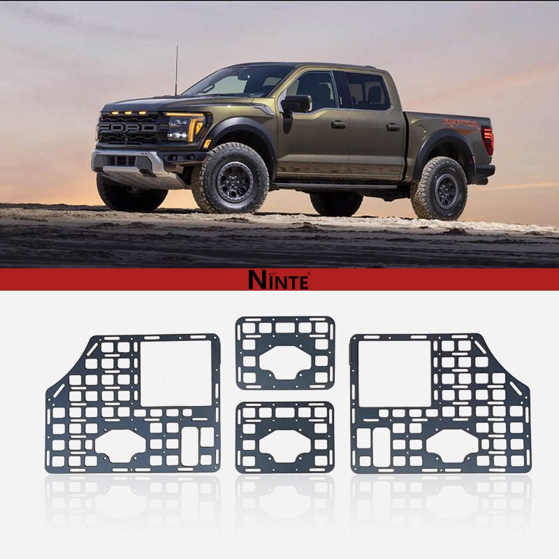 NINTE Side Bed Panel For 2015 - 2025 Ford F150 Side Molle Panel 5.5FT Truck Bed Panel Rear Cargo Storage Shelf for 2024 Ford F - 150 Accessories - NINTE
