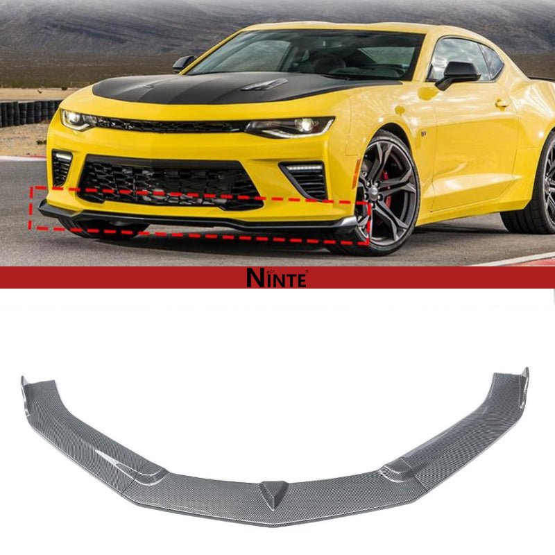 NINTE Front Lip for 2016 - 2021 Chevrolet Camaro SS / 19 - 21 LS LT RS 3 Pieces Front Bumper Lip Spoiler Splitters - NINTE