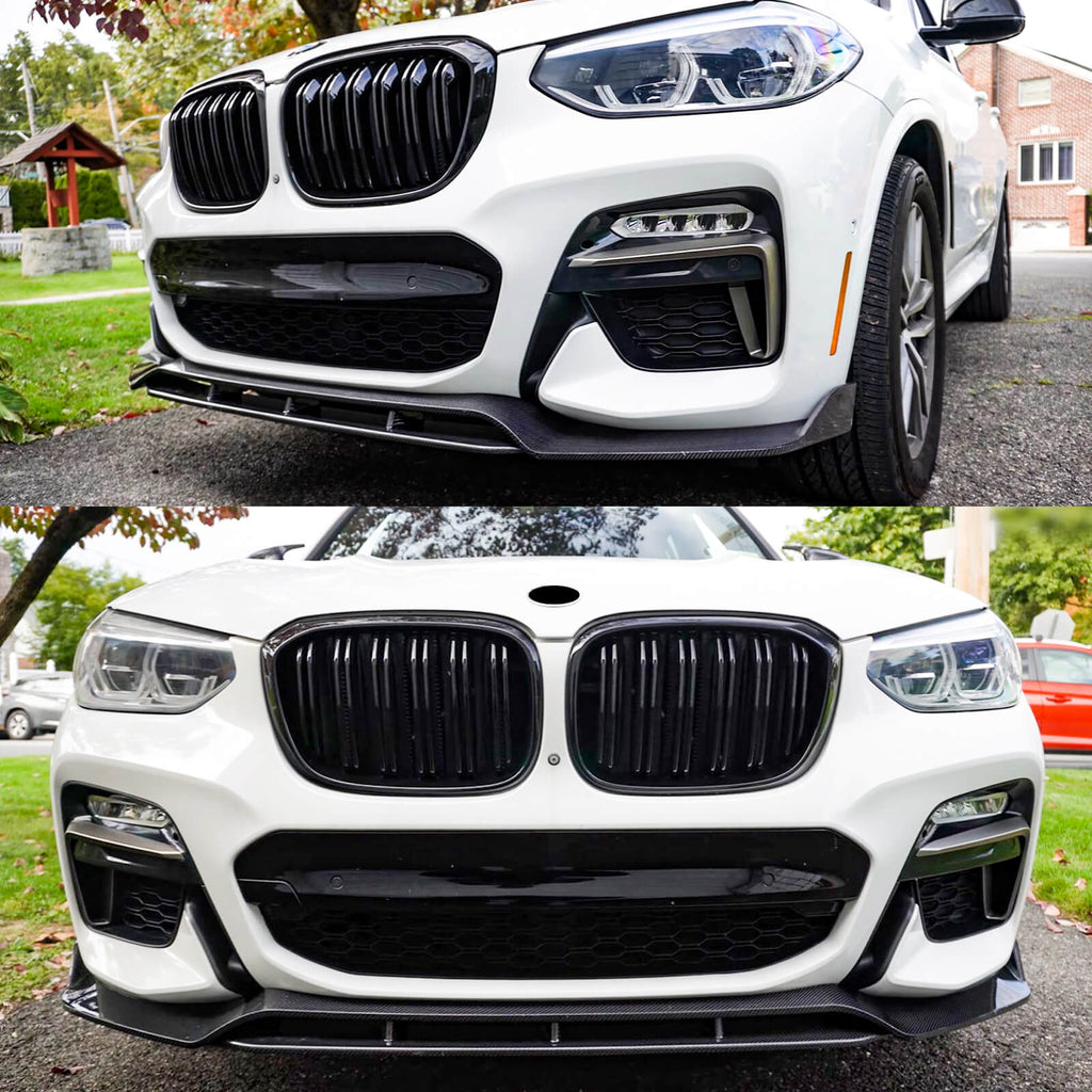 NINTE Front Lip For 2018-2021 BMW G01 X3 G02 X4 M-Sport Carbon Fiber Painting