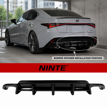 Load image into Gallery viewer, NINTE Rear Bumper Diffuser Fit for Lexus IS300 IS350 2021-2026 Gloss Black CTM Design V1