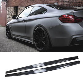 NINTE For 2014 - 2020 BMW F32 F33 F36 4 Series M - Sport Rocker Panel Extension Lips Side Skirts - NINTE