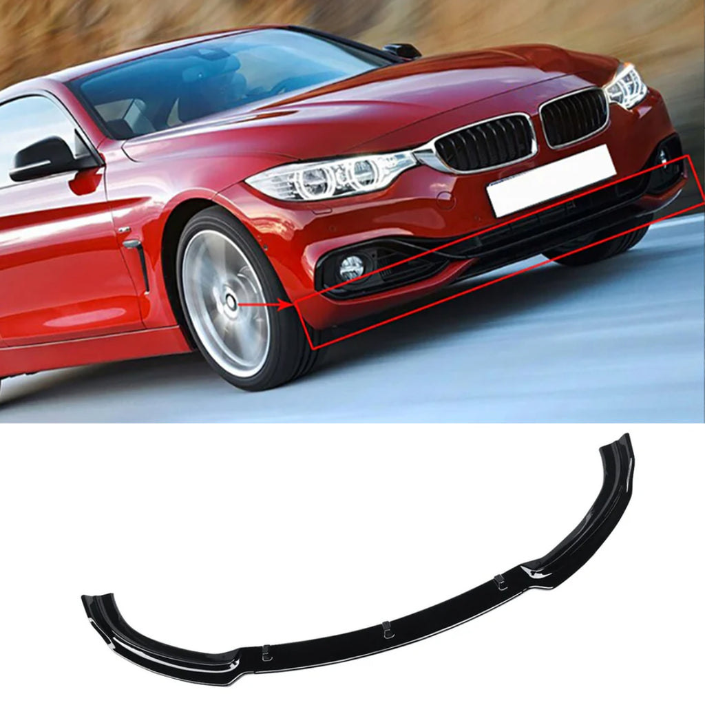 NINTE Front Lip for 2014-2016 BMW F32 4 Series Base Non M Sport 3 PCS ABS Front Bumper Lip Splitter