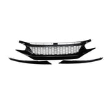 NINTE Grille For 2019-2021 Honda Civic Sedan Coupe ABS Type-R Style Front Mesh Grille Gloss Black