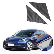 Cargar imagen en el visor de la galería, Ninte Tesla Model 3 2017-2019 Carbon Fiber Style 2 PCS ABS Front Window Triangle Cover - NINTE