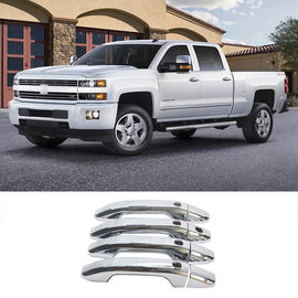 NINTE For 2014 - 2020 Sierra 1500 Silverado 1500 Door Handle Covers with 4 Smart Keyholes - NINTE
