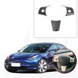 Ninte Tesla Model 3 2017-2019 Carbon Fiber Look ABS Wheel Steering Panel Cover