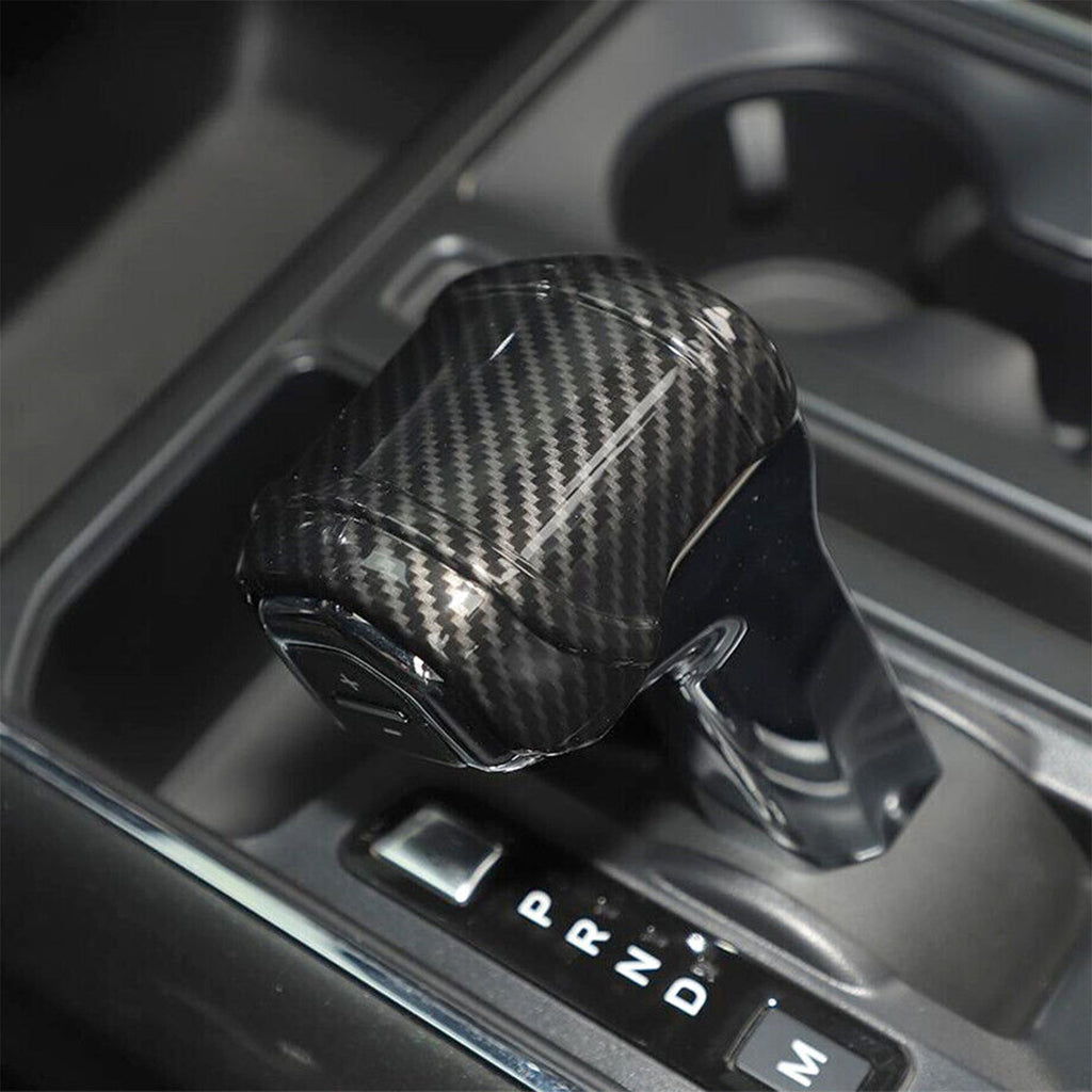 NINTE Gear Shift Knob Cover Trim For 21-23 Ford F150 F-150 ABS Carbon Fiber Look