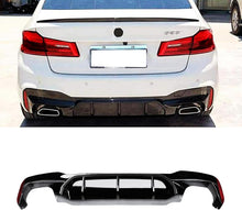 Load image into Gallery viewer, NINTE Rear Diffuser Fit for 2017-2023 BMW G30 Sedan 4-Door G31 G38 5 Series M Sport Rear Bumper Diffuser Low Bumper Lip M5 Style Gloss Black ABS Painted Valance Apron