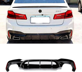 NINTE Rear Diffuser Fit for 2017 - 2023 BMW G30 Sedan 4 - Door G31 G38 5 Series M Sport Rear Bumper Diffuser Low Bumper Lip M5 Style Gloss Black ABS Painted Valance Apron - NINTE