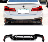 NINTE Rear Diffuser Fit for 2017-2023 BMW G30 Sedan 4-Door G31 G38 5 Series M Sport Rear Bumper Diffuser Low Bumper Lip M5 Style Gloss Black ABS Painted Valance Apron