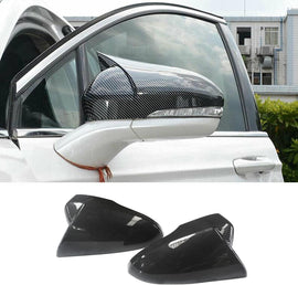 NINTE For 2013 - 2020 Ford Fusion Mondeo Painted Mirror Cover Mirror Caps Gloss Black Carbon Fiber - NINTE