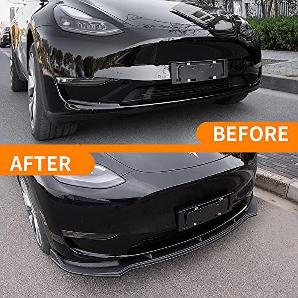 NINTE For 2020-2024 Tesla Model Y Front Bumper Lip ABS 3pcs Front Lower Chin Splitter