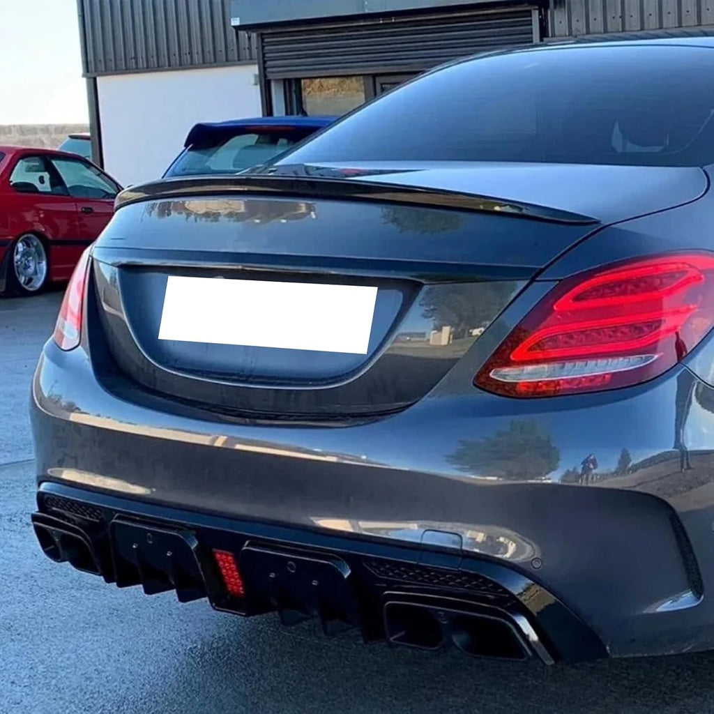 NINTE Rear Diffuser for 2015-2021 Benz W205 C-Class C63 C63S C43 C43S AMG B Style Rear Bumper Lip