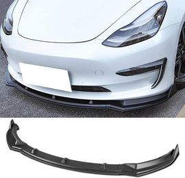 NINTE For 2017 - 2023 Tesla Model 3 Sedan Front Lip ABS 3 Pieces Front Chin Splitter - NINTE