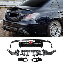 Laden Sie das Bild in den Galerie-Viewer, NINTE Rear Diffuser for 2015-2021 Benz W205 C-Class C63 C63S C43 C43S AMG B Style Rear Bumper Lip