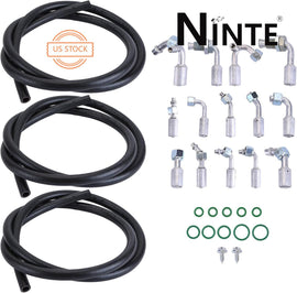 NINTE Universal A/C Hose Kit - Includes 6, 8, 10 A/C Hoses with O - Ring Fittings, Oil Tube, and Refrigerant Discharge/Suction Hose for Automotive Air Conditioning Systems - NINTE