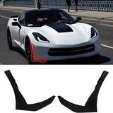 NINTE For 2014-2019 Chevrolet Corvette C7 Z06 Z07 Front Splitter Extension Winglets ABS Painted Front Bumper Corner Spoiler
