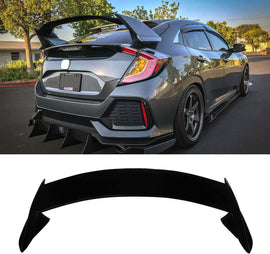 NINTE Rear Spoiler Fit for 2016 - 2021 Honda Civic 10th Generation Hatchback Gloss Black ABS Painted Type R Style Rear Trunk Spoiler Bodykit Rear Wing - NINTE