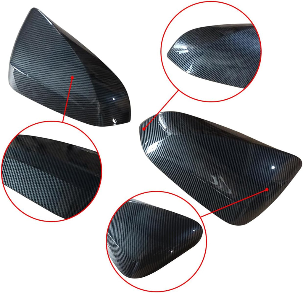 NINTE Tape - On Overlay Mirror Cover For Lexus 2022 2023 2024 2025 NX RX 250 350h 450h ABS Painted Carbon Fiber Style (NOT the Replacement) - NINTE
