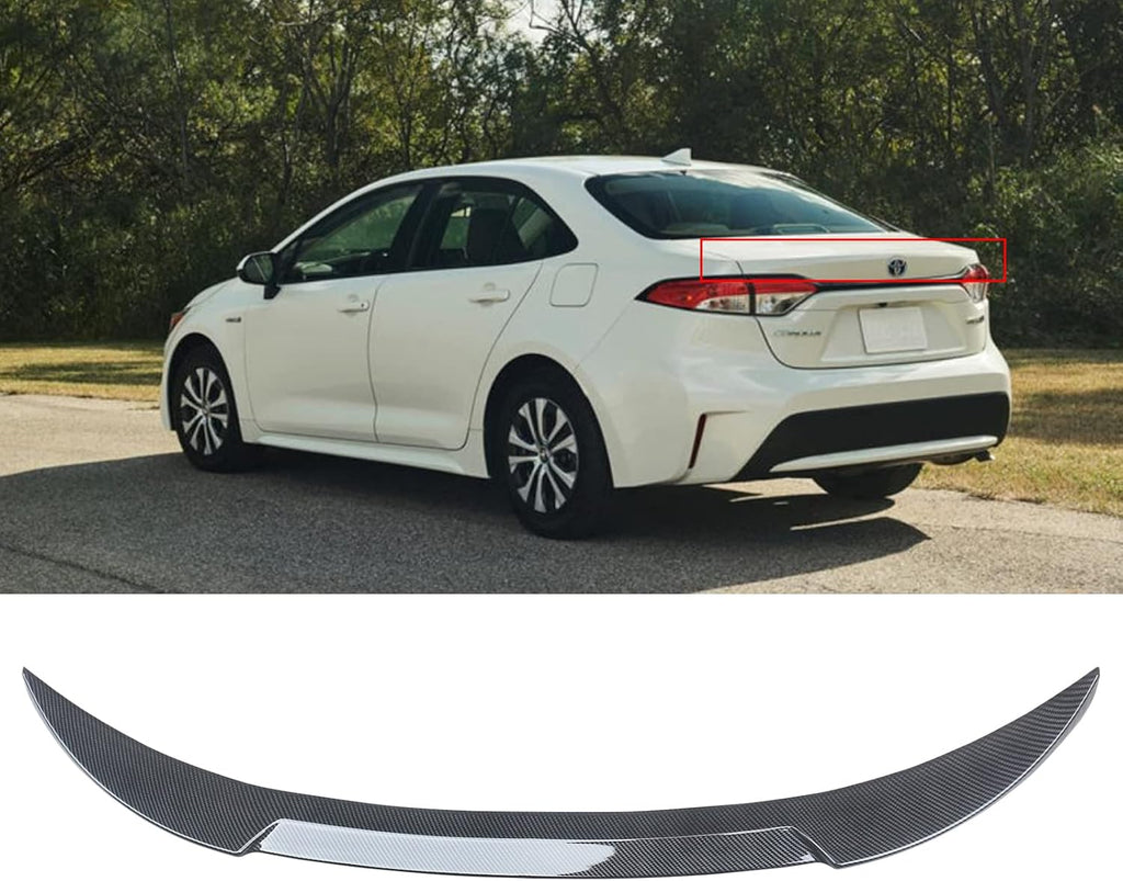 NINTE For 2020-2024 Toyota Corolla E210 L/LE/SE/XSE Rear Spoiler Trunk Wing Spoiler Lip Splitter Carbon Fiber Look