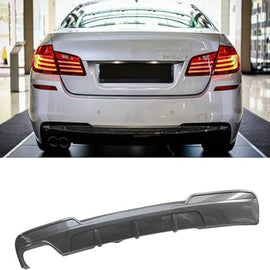 NINTE For 2011 - 2016 BMW 5 Series F10 M Performance 520i 528i Single Outlet Exhaust Rear Diffuser Rear Lip MP Style ABS Painted - NINTE