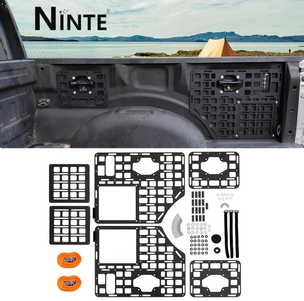 NINTE Side Bed Panel For 2015-2025 Ford F150 Side Molle Panel 5.5FT Truck Bed Panel Rear Cargo Storage Shelf for 2024 Ford F-150 Accessories