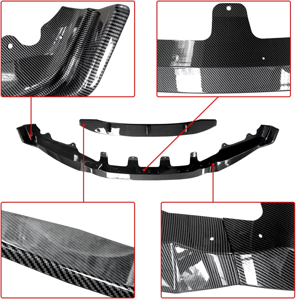 NINTE Front Lip for BMW F15 X5 M Sport 2014-2018 GT-Style Front Bumper Lip ABS Front Splitter Air Dam Spoiler Protector