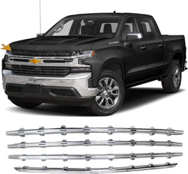 NINTE For 2019 - 2022 Chevy Silverado 1500 Grill Cover LT RST Snap on Grille Overlay Insert Bar - NINTE