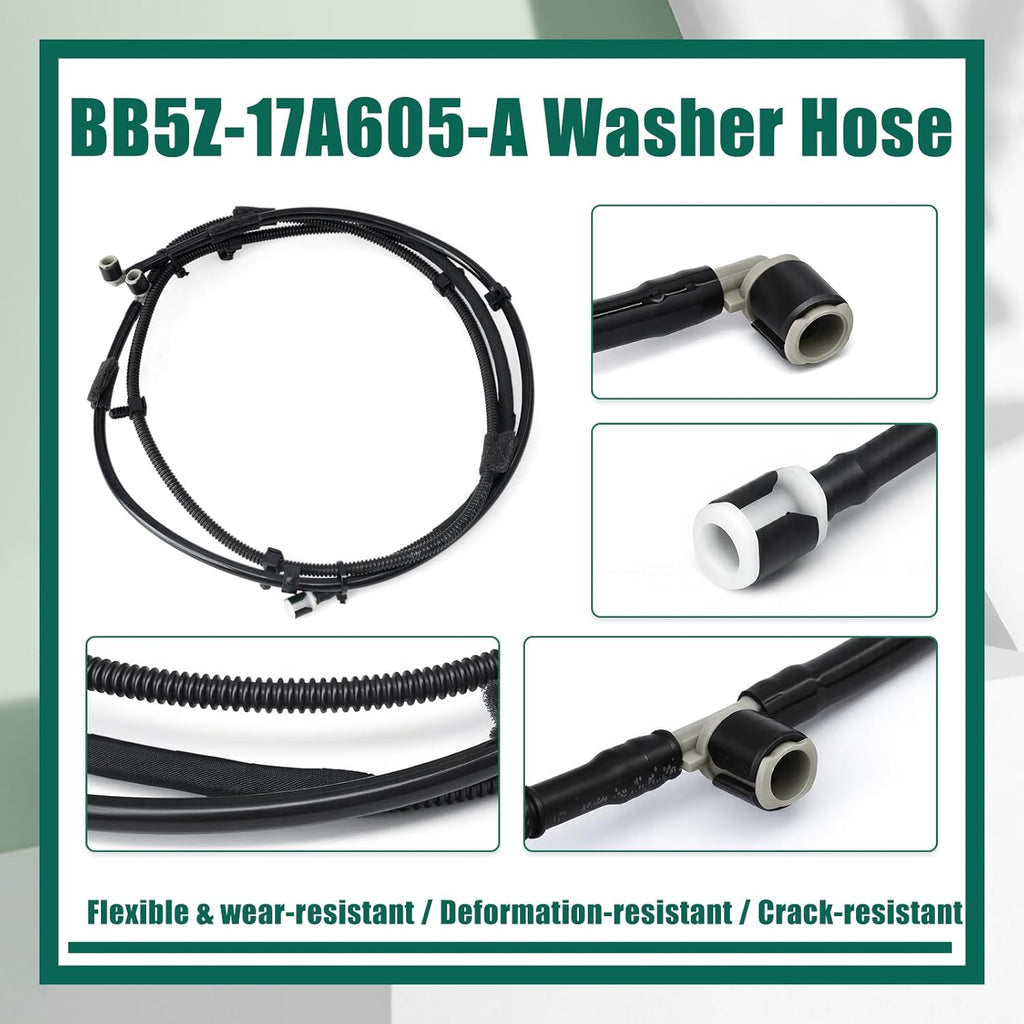 NINTE For Ford Explorer 2011 -2015 Windshield Washer Hose and Wiper Nozzle BB5Z-17A605-A AR3Z-17603-A - NINTE