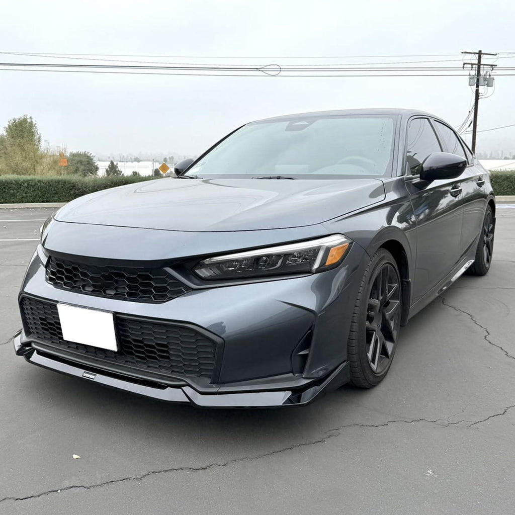 NINTE For 2025 UP Civic 11.5th Gen Yofer Style Front Lip Front Bumper Chin Lip Spoiler Splitter Kit Gloss Black