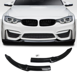 NINTE For 2015 - 2020 BMW F80 M3 F82 F83 M4 2 Pieces CS Style Front Lip Front Bumper Lip Spoiler Splitter - NINTE