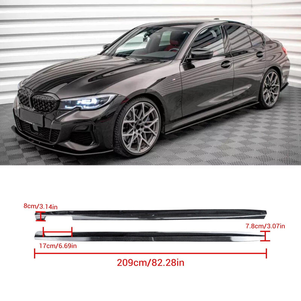 NINTE For 2019-2024 BMW 3 Series G20 G28 M Sport Side Skirts  Extension Carbon Look Gloss Black