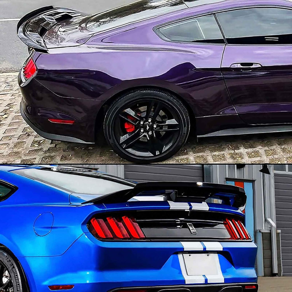 NINTE for Mustang Rear Spoiler Fit for 2015-2023 Ford Mustang Coupe EcoBoost GT V6 V8 Mach 1 Shelby Mustang High Rear Trunk Wing GT500 Style ABS Painted Accessories Exterior