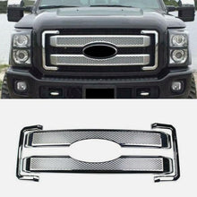 Charger l&#39;image dans la galerie, NINTE Grille Covers for 2011-2016 Ford F-250 F-350 F-450 F-550 Super Duty - ABS Front Bumper Hood Grill Cover - 4pcs（NOT the Replacement）