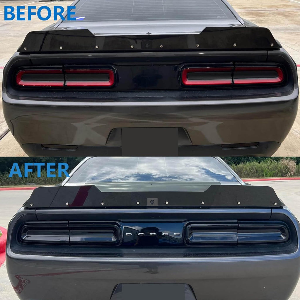 NINTE For 2015-2024 Dodge Challenger Accessories Tail Light Covers Rear Guard Trim Kit Exterior Frame Smoked Black 4Pcs