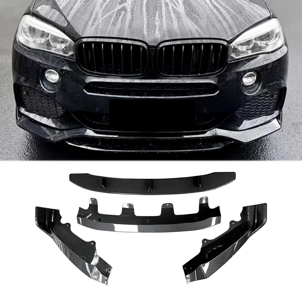 NINTE Front Lip for BMW F15 X5 M Sport 2014-2018 GT-Style Front Bumper Lip ABS Front Splitter Air Dam Spoiler Protector