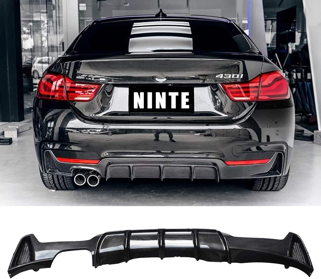 NINTE For 2014-2020 BMW 4 Series F32 F33 F36 420i 420d 428i 430i M Sport Rear Diffuser Single Twin Exhaust Rear Bumper Lip Splitter