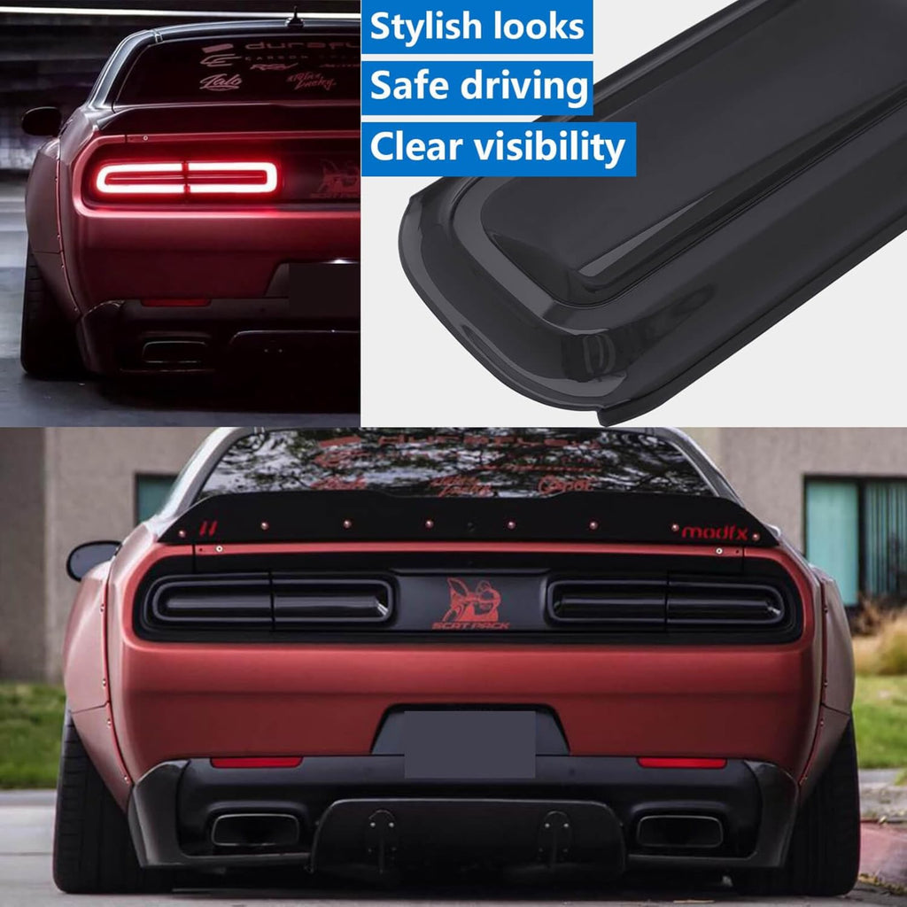 NINTE For 2015-2024 Dodge Challenger Accessories Tail Light Covers Rear Guard Trim Kit Exterior Frame Smoked Black 4Pcs