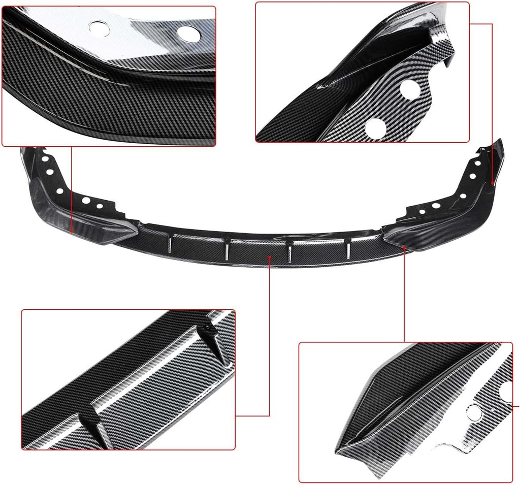 NINTE for G20 Front Lip for 2019-2023 BMW 3 Series G20 G28 M-Sport Front Splitter Bumper Lip Spoiler ABS Painted Gloss Black Chin G20 Extension Accessories 3Pcs