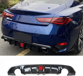 NINTE For 2017 - 2023 Infiniti Q60 ABS Rear Diffuser Rear Bumper Lip With Brake Light - NINTE