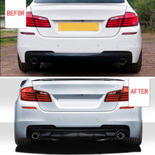 Load image into Gallery viewer, NINTE For 2011-2017 BMW 5-Series F10 F11 535d 535i Rear Diffuser M Sport MP Style Twin Outlet Rear Bumper Lip