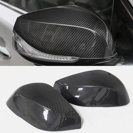 NINTE Real Carbon Fiber Mirror Caps For 2014 - 2024 Infiniti QX30 Q50S Q50 Q60 Q70 Tape - On Overlay View Mirror Covers Cap(NOT the Replacement) - NINTE