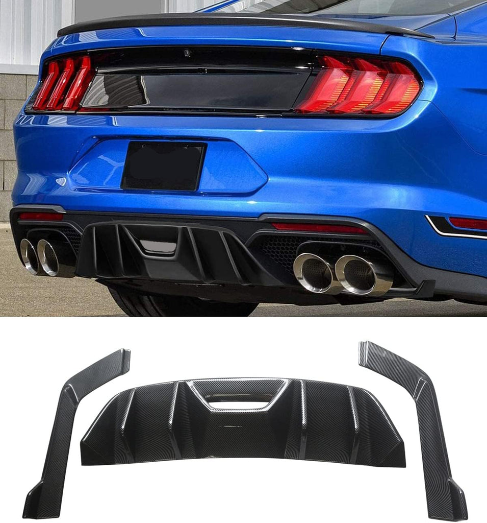 NINTE Rear Diffuser Fit For 2015-2017 Ford Mustang HN Style Rear Bumper Diffuser ABS Rear Bumper Diffuser Rear Bumper