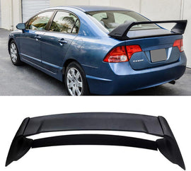 NINTE Rear Spoiler for 2006 - 2011 Honda Civic Sedan Matte Black Mugen Style RR Trunk Splitter Wing - NINTE