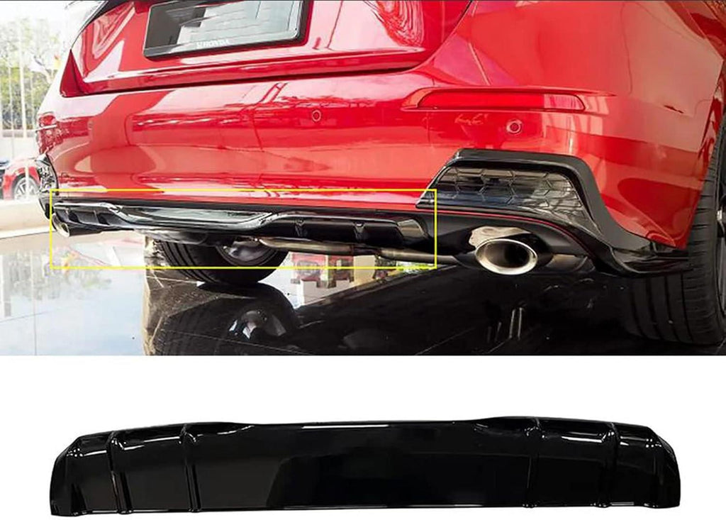 NINTE Rear Diffuser for 2022 2023 2024 2025 11th Gen Honda Civic Sedan ABS Gloss Black Painted Modulo Style Rear Bumper Lip