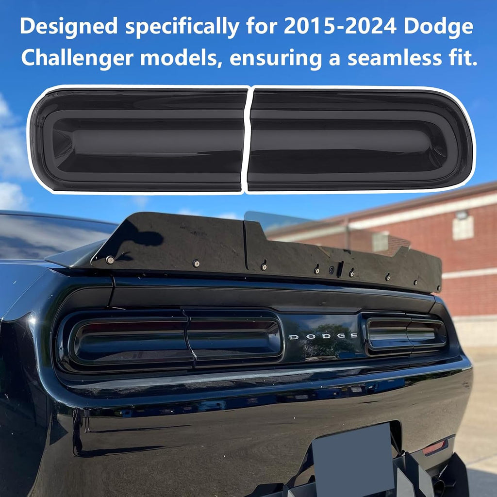 NINTE For 2015-2024 Dodge Challenger Accessories Tail Light Covers Rear Guard Trim Kit Exterior Frame Smoked Black 4Pcs