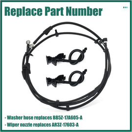 NINTE For Ford Explorer 2011 -2015 Windshield Washer Hose and Wiper Nozzle BB5Z-17A605-A AR3Z-17603-A - NINTE